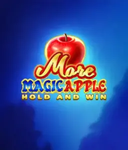 Step into the enchanting world of the More Magic Apple slot game by 3 Oaks Gaming, featuring a glistening red apple against a deep blue background. This image portrays the enchanting theme with a touch of mystery. Ideal for lovers of magical themes, the vibrant color scheme and appealing artwork ensure it captures attention. 