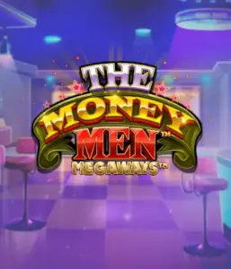 Experience the thrilling world of The Money Men Megaways game by Pragmatic Play, showcasing a striking logo with glittering stars against a stylish casino setting. This graphic portrays the energy and allure of high-stakes gambling with its eye-catching design and colorful ambiance. Ideal for gambling fans craving high-energy gaming. 