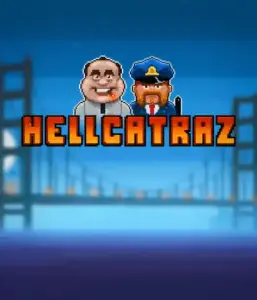 Dive into the action-packed world of Hellcatraz slot by Relax Gaming, showcasing a cartoonish prisoner and a guard with the infamous Alcatraz prison and San Francisco skyline in the background. This image portrays the adventure and mischief of an Alcatraz-inspired game, perfect for those who enjoy playful themes, providing a nostalgic escape. 